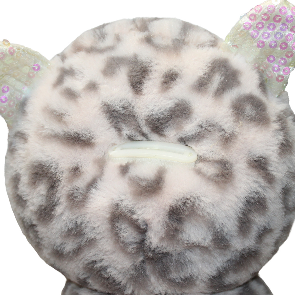 Grey White Cat Glitter Face Pink Sequins Plush Stuffed Animal - Picture 5 of 9